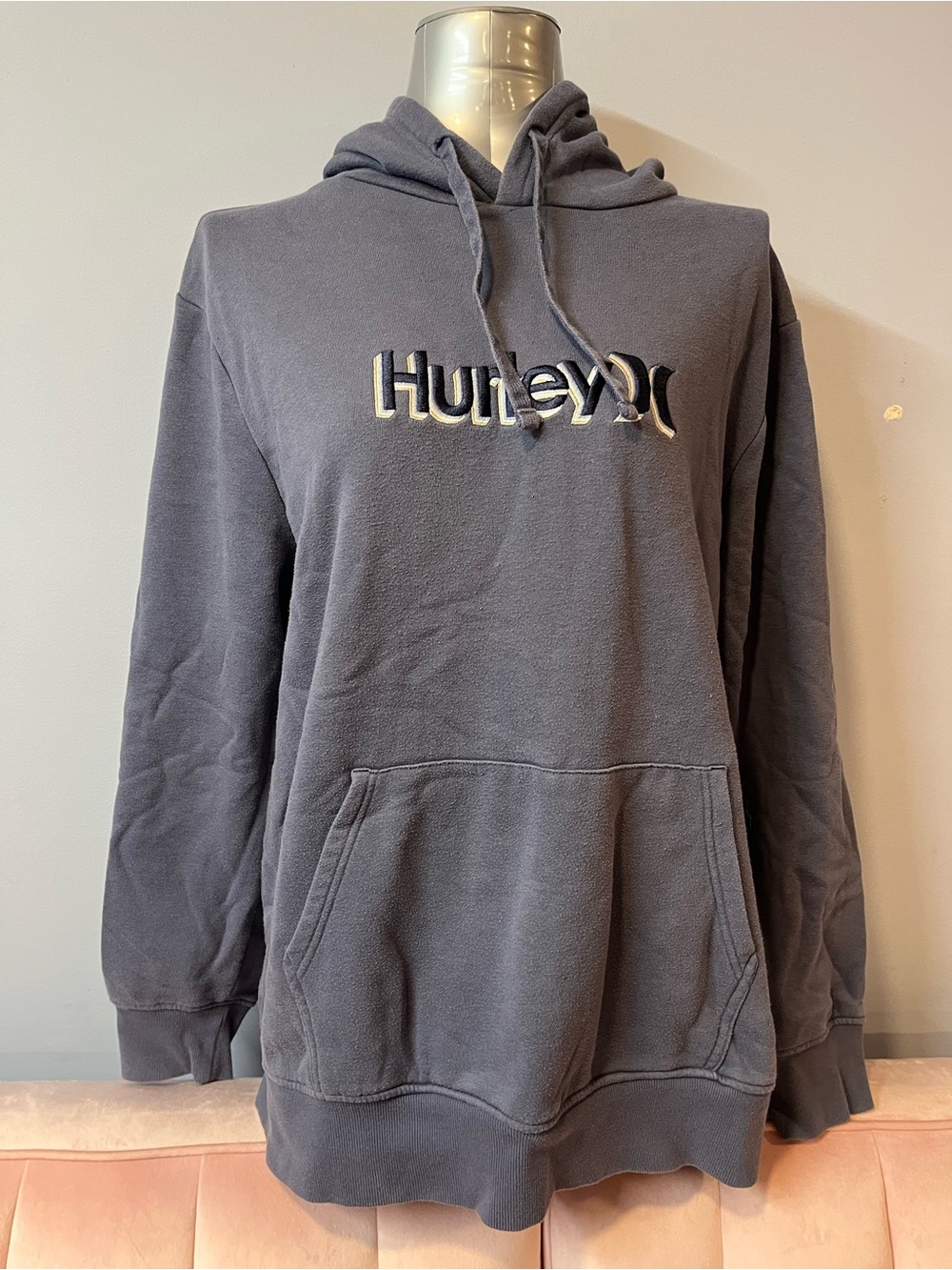 Hurley Women's Slate Gray Pullover Hoodie Sweatshirt